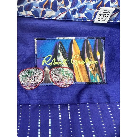 Robert Graham Shirt Men's 2XL Long Sleeve Button Up Striped Designer Luxury - Picture 3 of 11